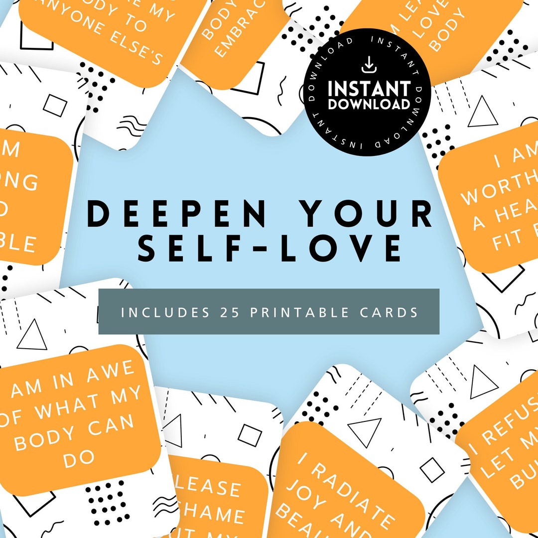 Self-love Affirmations Cards Orange Mindfulness Affirmations - Etsy