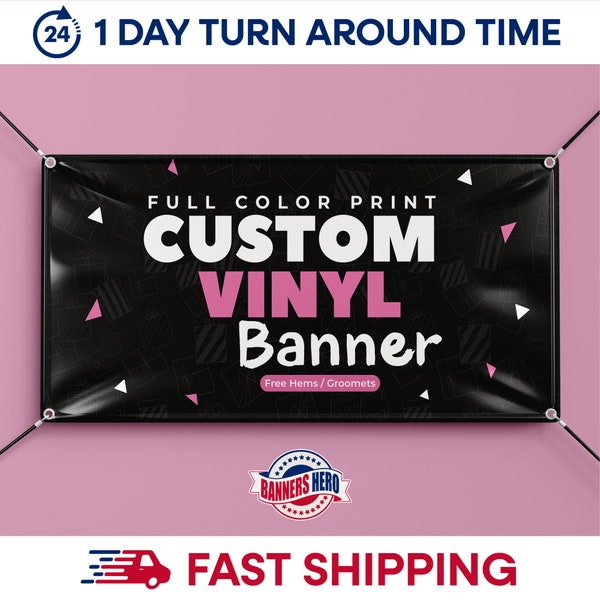 Full Color Custom Vinyl Banners, Custom Size Vinyl Banner, Custom Vinyl Banner Printing, Free Shipping, Full Color, Vinyl Banner