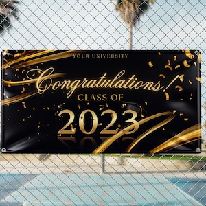 Custom Graduation Banner, Personalized Graduation Sign, Graduate Celebration Banner, Full Color Custom Vinyl Banner, Graduation Party Banner