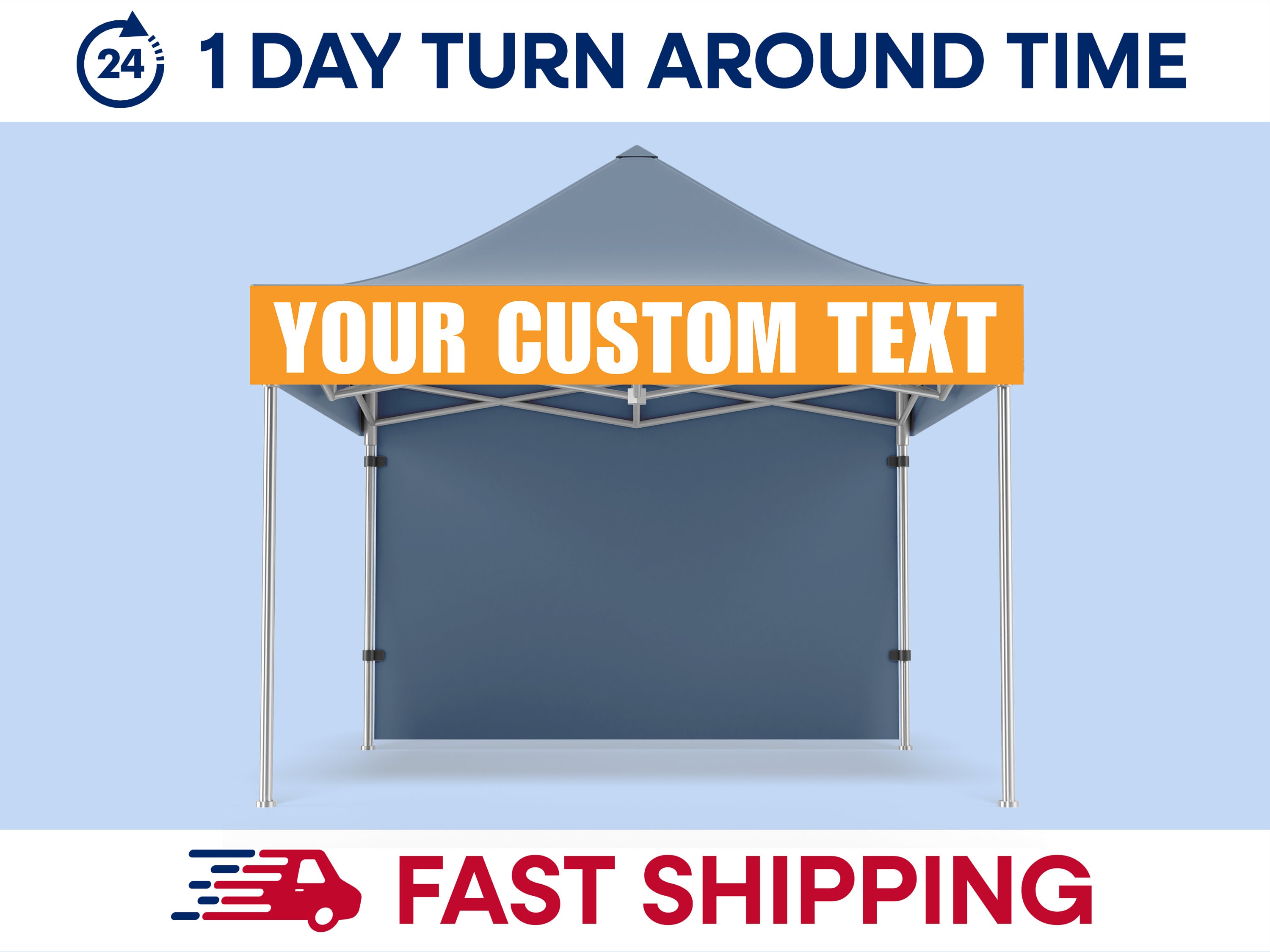Custom Tent Banner, Trade Show, Functions, Festivals, Event, Canopy Vinyl Banner, Full Color Vinyl Banner - Add Your Logo & Business Name