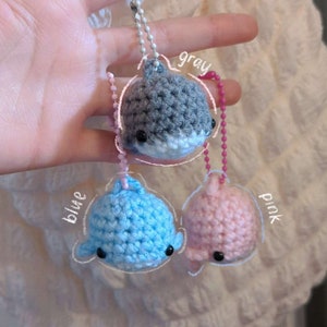 whale keychain - handmade crochet