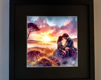 Outlander Print: Jamie and Claire, Eve of Culloden (21cm x 21cm)