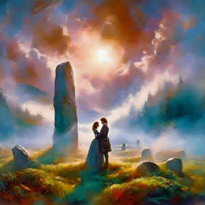 アウトランダーにインスパイアされた画像「Return to Craigh na Dun - Scottish Highlands」デジタルダウンロード