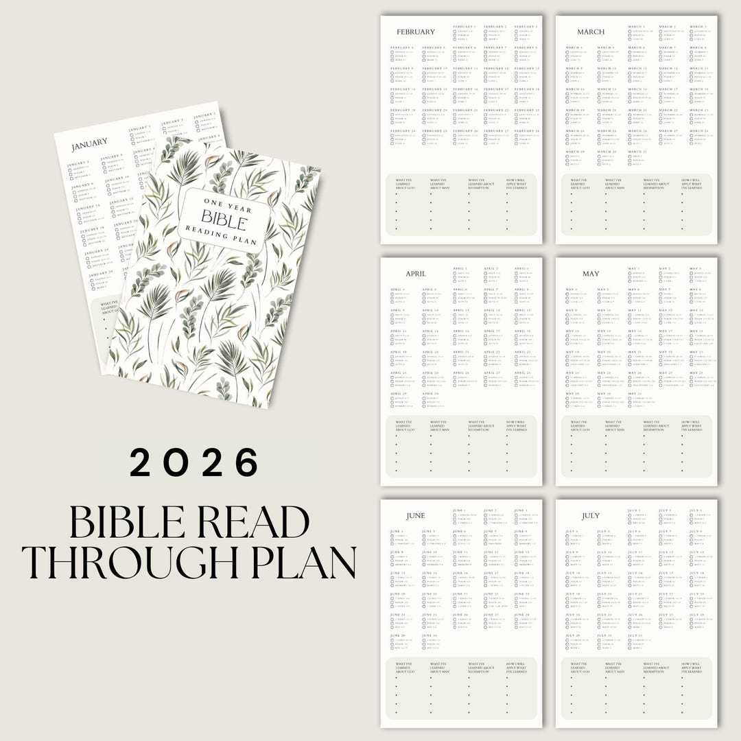 2026 One Year Bible Reading Plan | Printable Bible Read Through ...