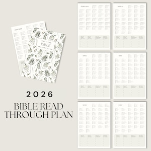 2026 One Year Bible Reading Plan | Printable Bible Read Through | Digital Download