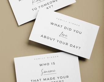 Family Dinner Question Cards | Meaningful Conversation Starters for Kids & Adults | Family Connection Cards | Everyday Table Talk Game