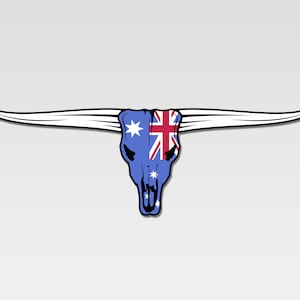 Longhorn Bull Australian Flag Vinyl Car Windscreen Window Sticker Decal