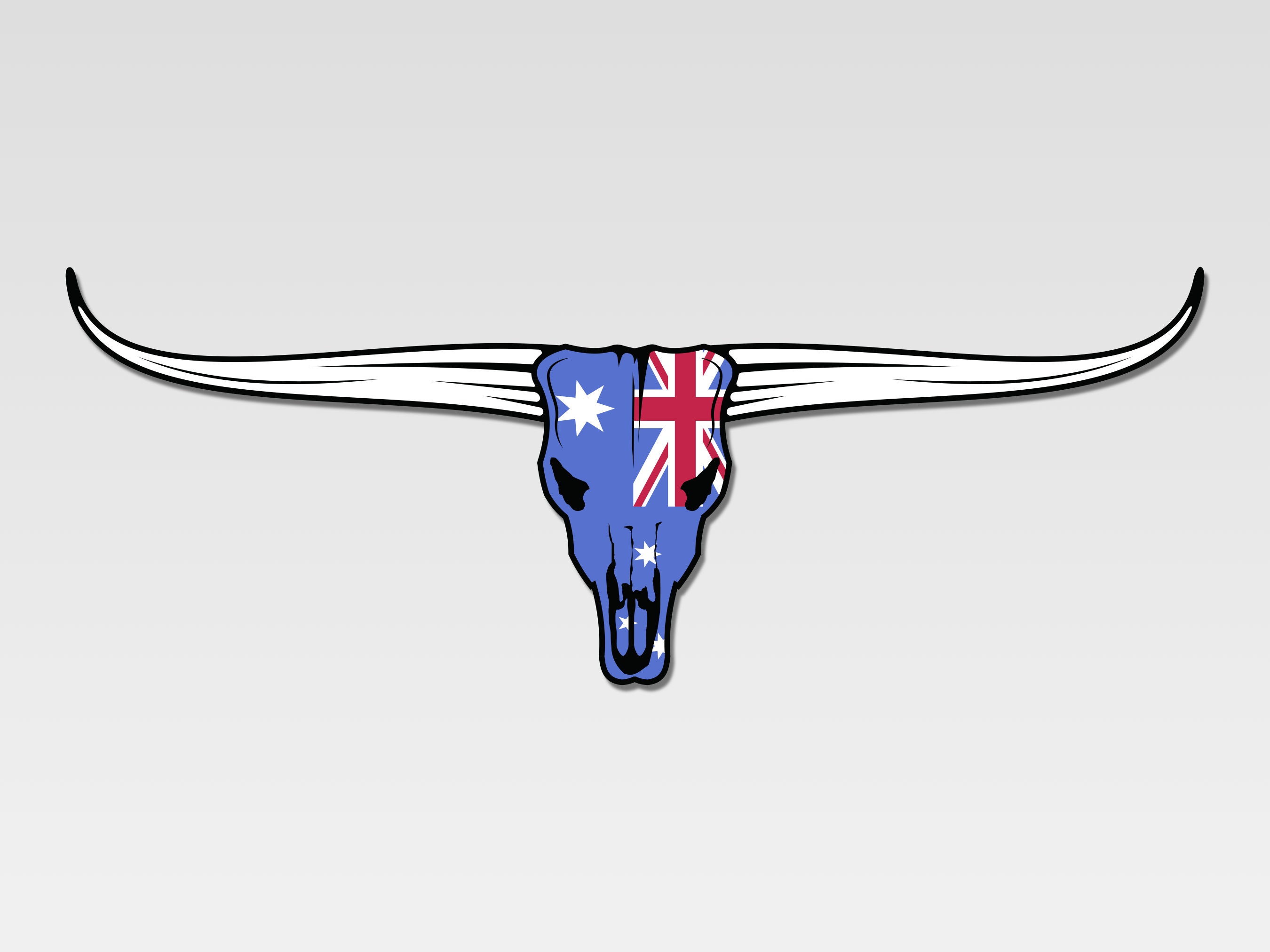 Longhorn Bull Australian Flag Vinyl Car Windscreen Window Sticker Decal