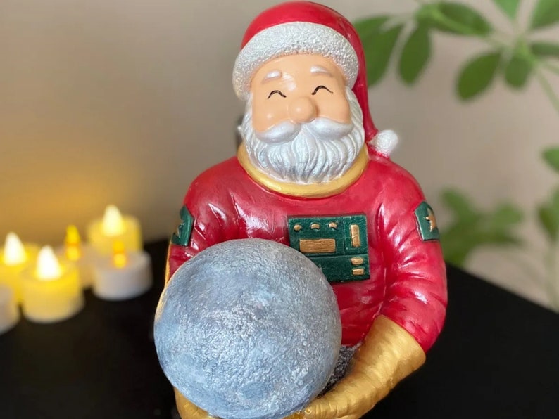 Handcrafted Astronaut Santa Christmas Decor Unique Spacethemed Holiday