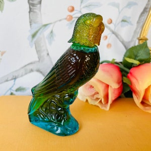 Vintage 1970s Avon Island Parakeet Cologne Bottle: Moonwind Perfume Decanter