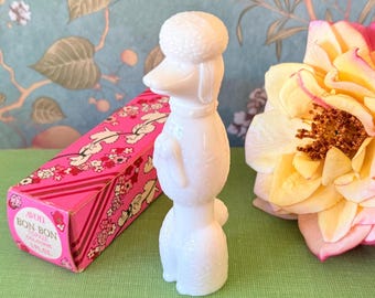 Vintage Avon White Poodle Perfume Bottle: Topaze Cologne, Milk