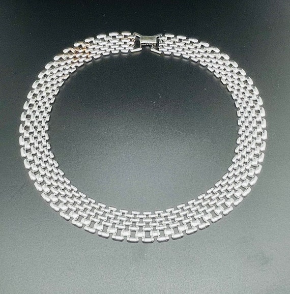 Vintage Napier Silver Panther Chain Choker Neckla… - image 7