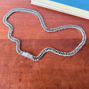 Vintage Chunky Curb Chain Belt: Rhodium Plated 1960s Statement Accessory