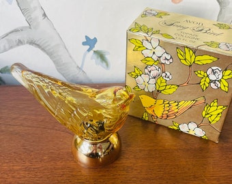 Vintage Avon Song Bird Topaze Cologne Perfume Bottle (1970’s)