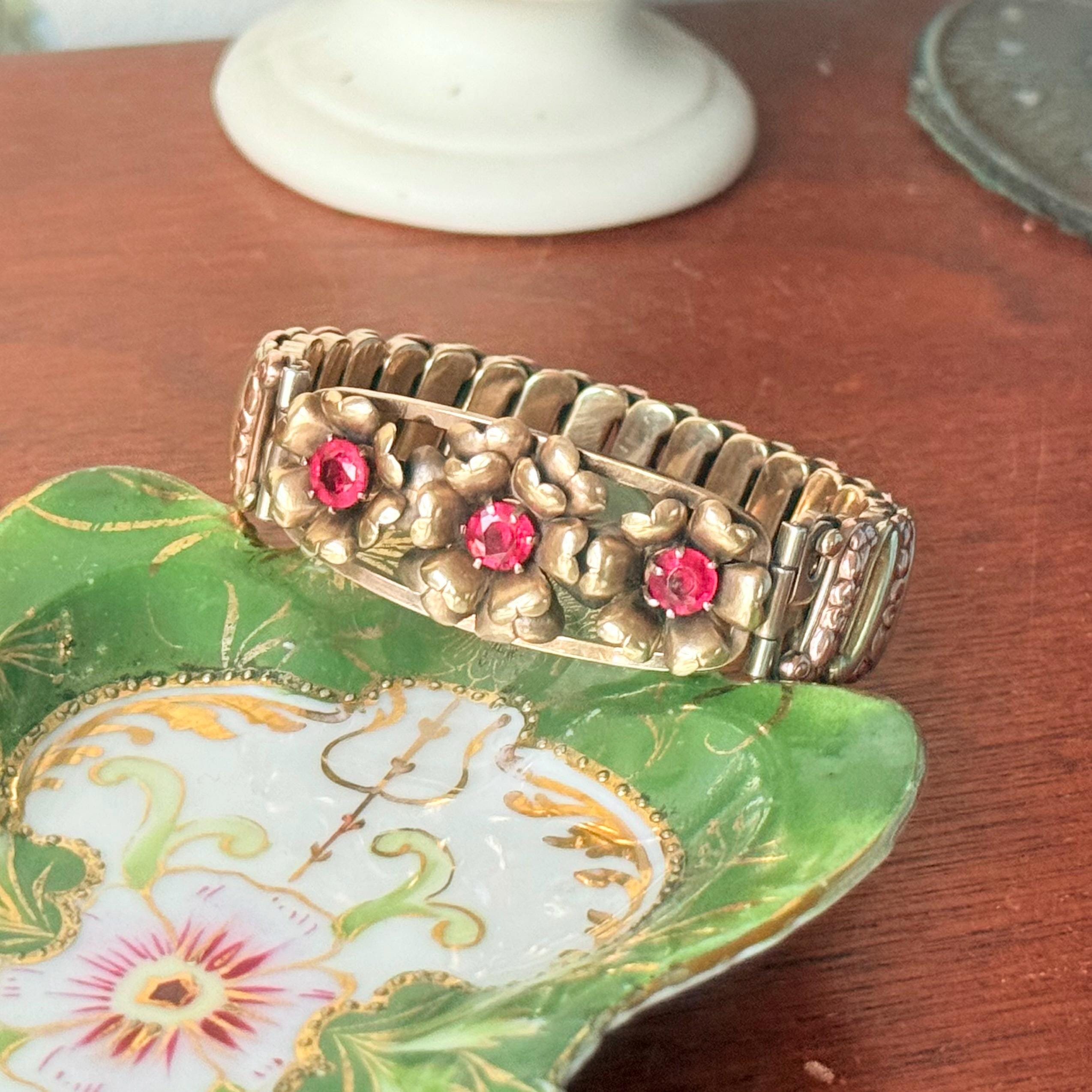 Vintage 40s Flower Bracelet - Etsy