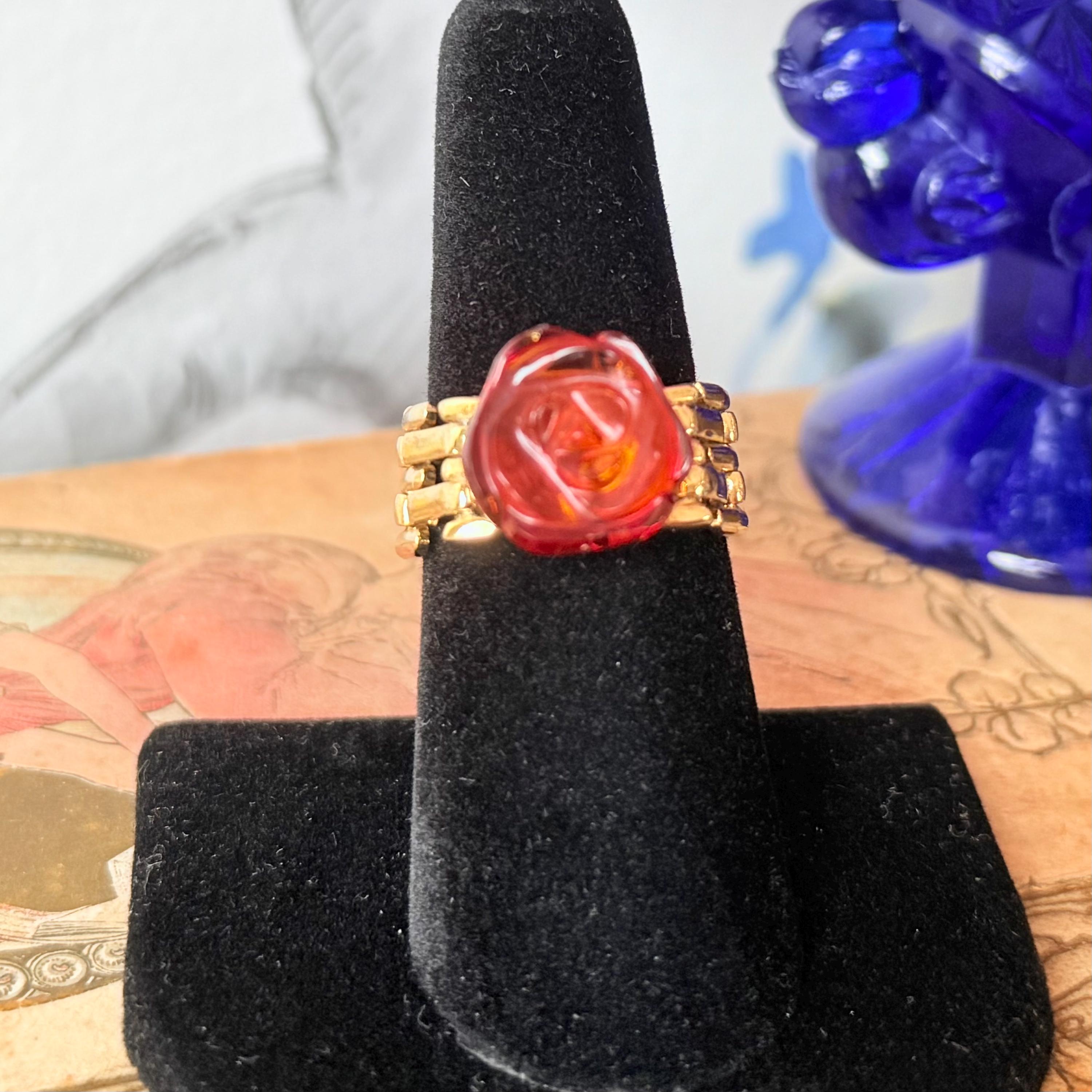 Lucite Floral Ring - Etsy