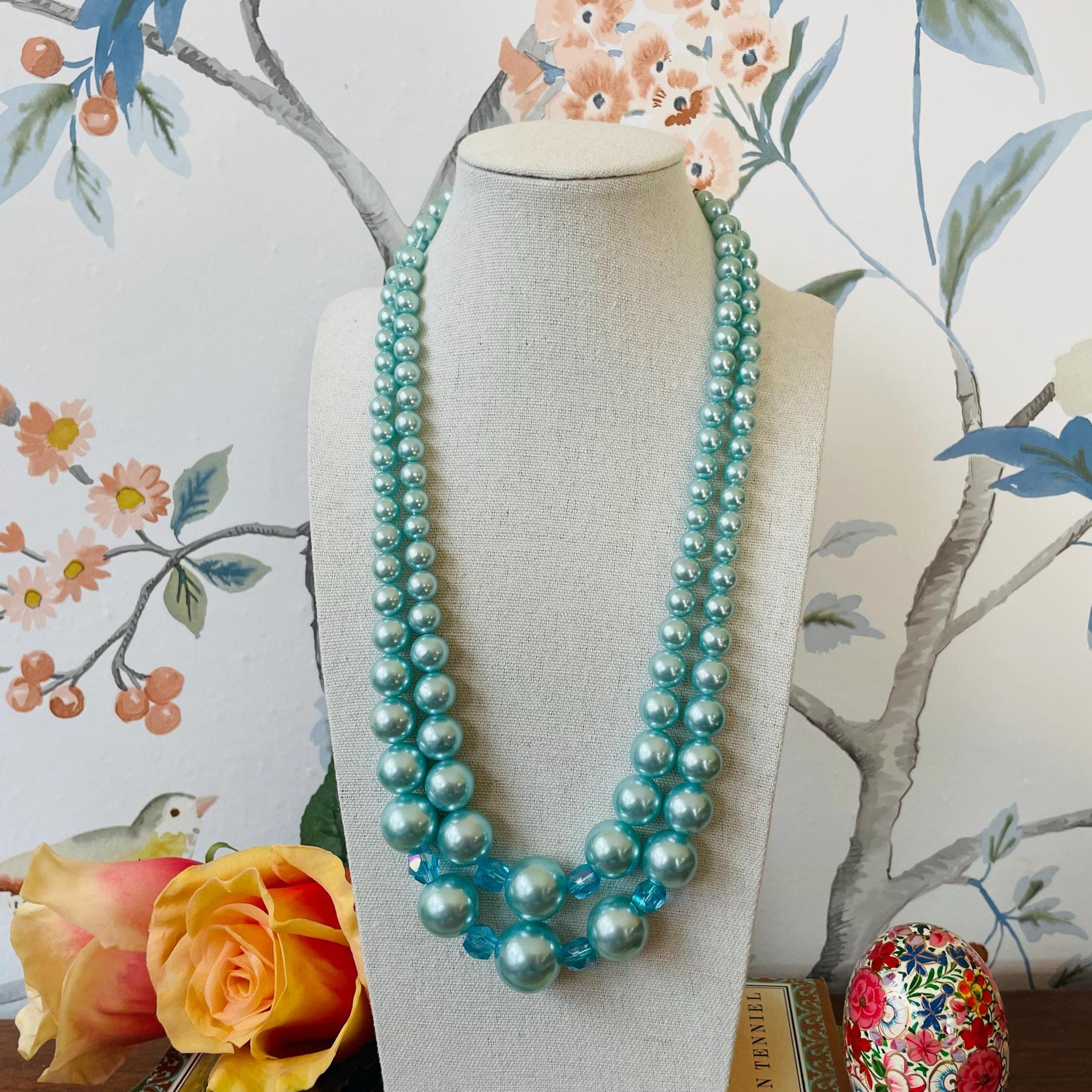 ★VINTAGE HOLLYWOOD★ Bubble Mix Pearl Necklace Vintage Japanese Mid Century 52 Inch Faux Pearl Necklace - Etsy