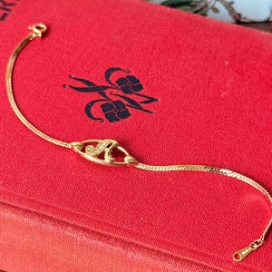 Vintage Avon Initial A Bracelet: 1985 Gold Crystal Monogram