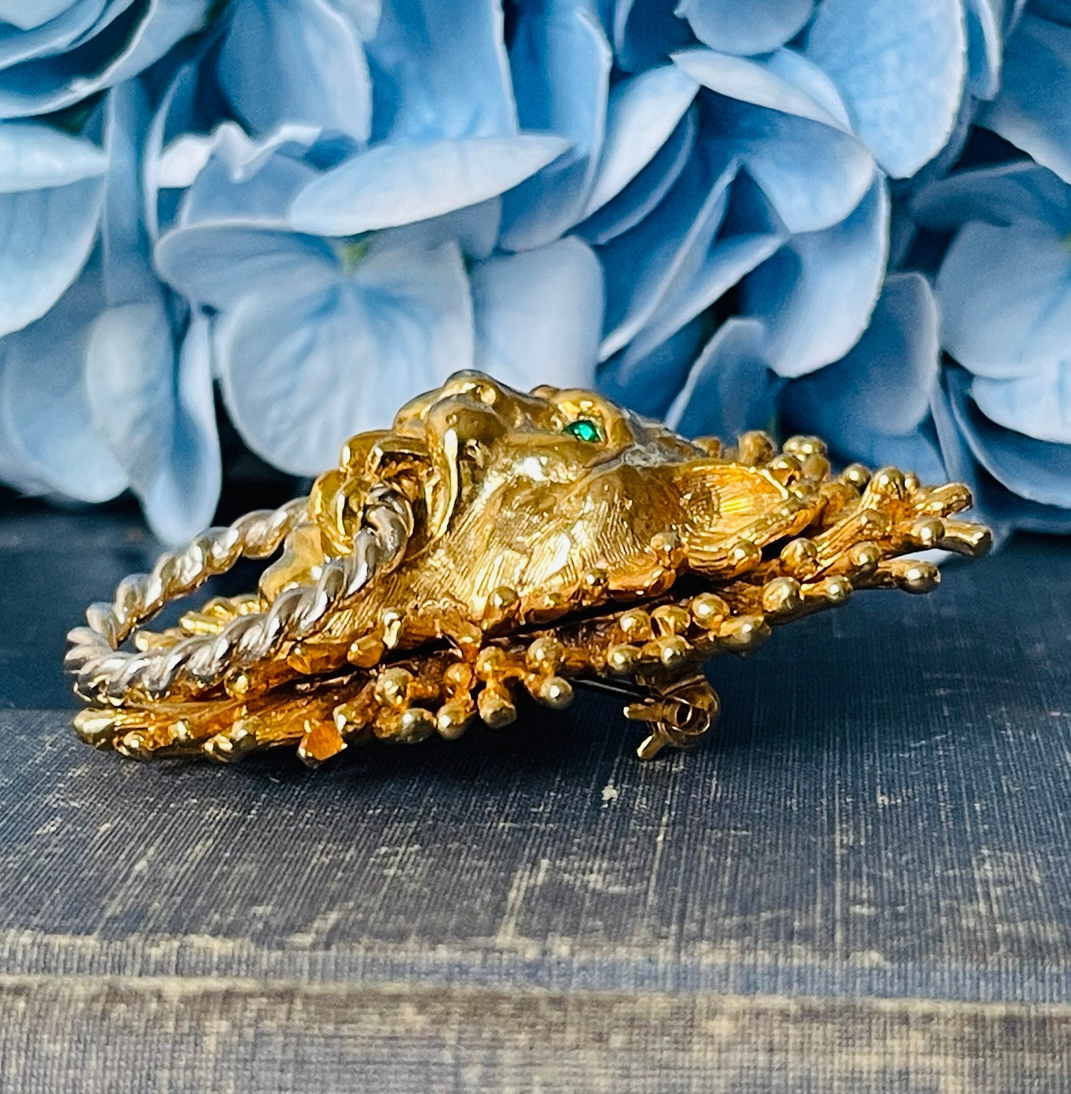 Vintage Denicola Lion Brooch | 1960s Door Knocker Pin