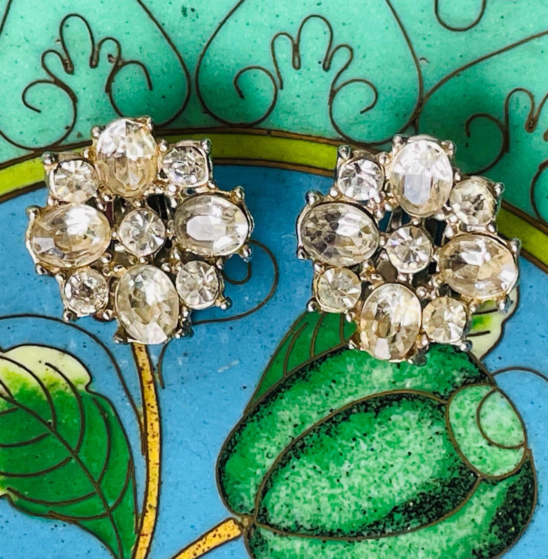 BOUCLES D'OREILLE CLIPS CROIX & STRASS FRENCH CROSS EARRINGS
