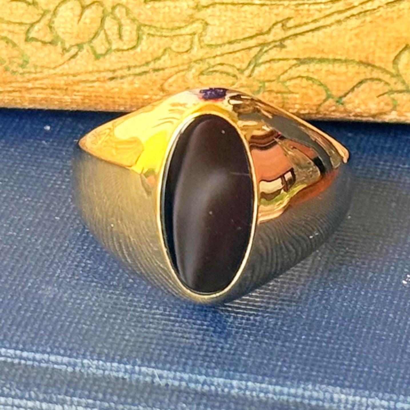 1980s Onyx Ring - Etsy