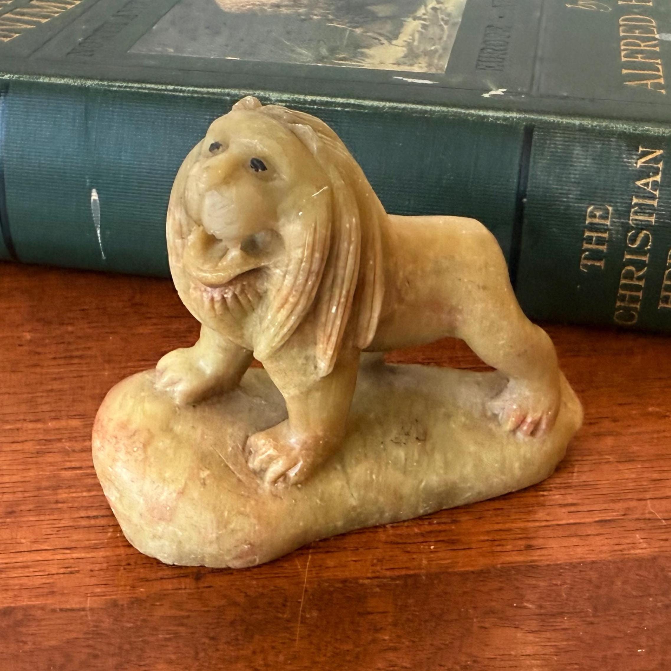 Antique Hand Carved Soapstone Lion Figurine: Asian Art Collector