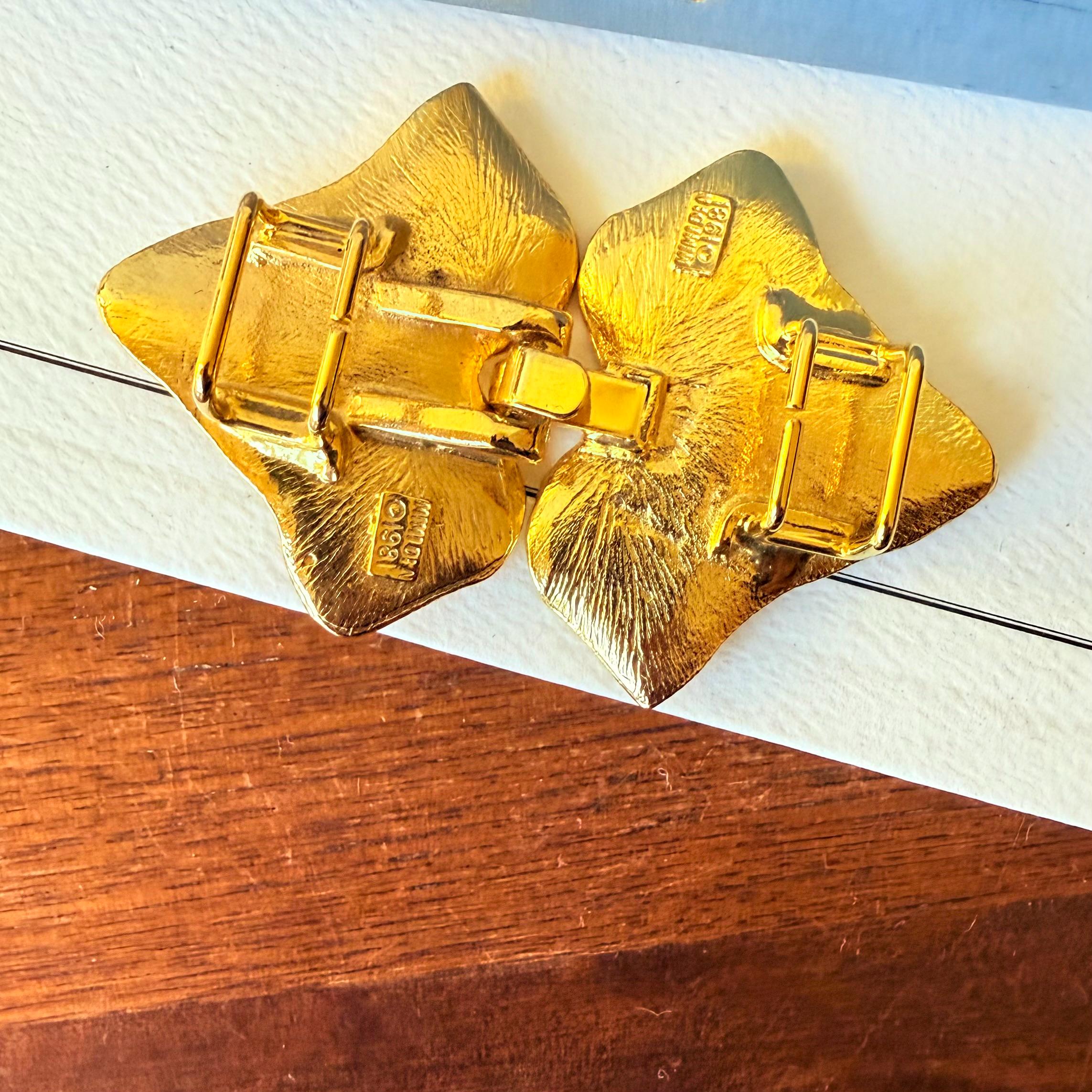 Mimi Di N 1981 Ivy Leaf Two Piece Gold Tone Belt Buckle Vintage Mimi Di N Gold Ivy Leaf Buckle | 1981 Sculptural Botanical  main image 2