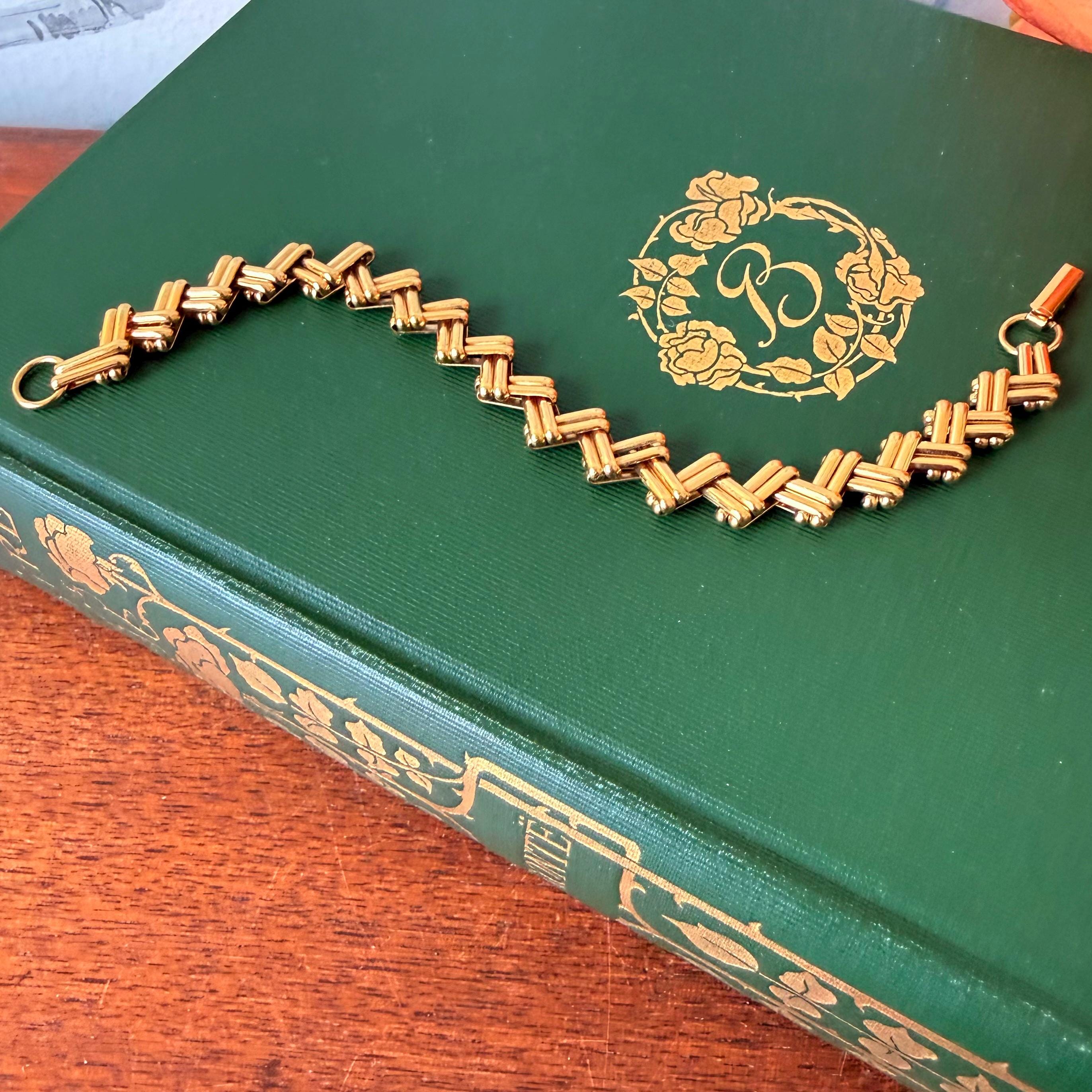 Vintage Gold Zig Zag Bracelet | 1960s Geometric Chain - Etsy