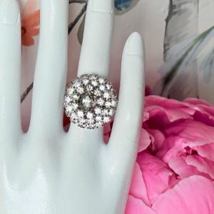 Bague Vintage Avec Strass - Taille 55, élégante, Occasion, Parfaite Pour Soirée Ou Collection