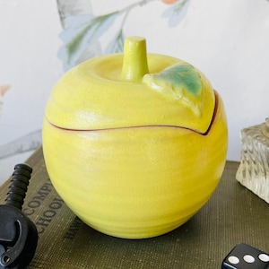 ヴィンテージ高橋アップル小物入れ：シャルトリューズ陶器装飾、日本製、1980年代