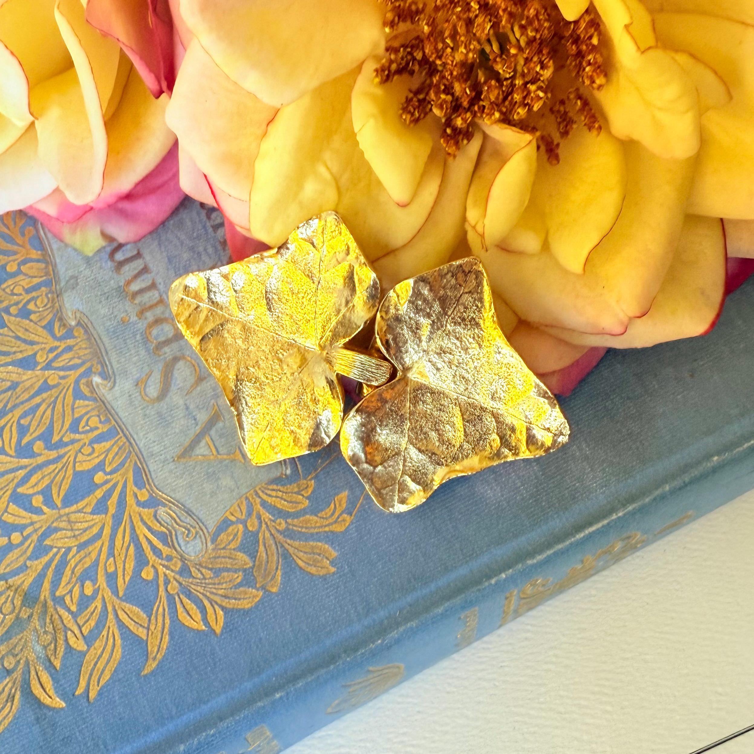 Mimi Di N 1981 Ivy Leaf Two Piece Gold Tone Belt Buckle Vintage Mimi Di N Gold Ivy Leaf Buckle | 1981 Sculptural Botanical  main image 4