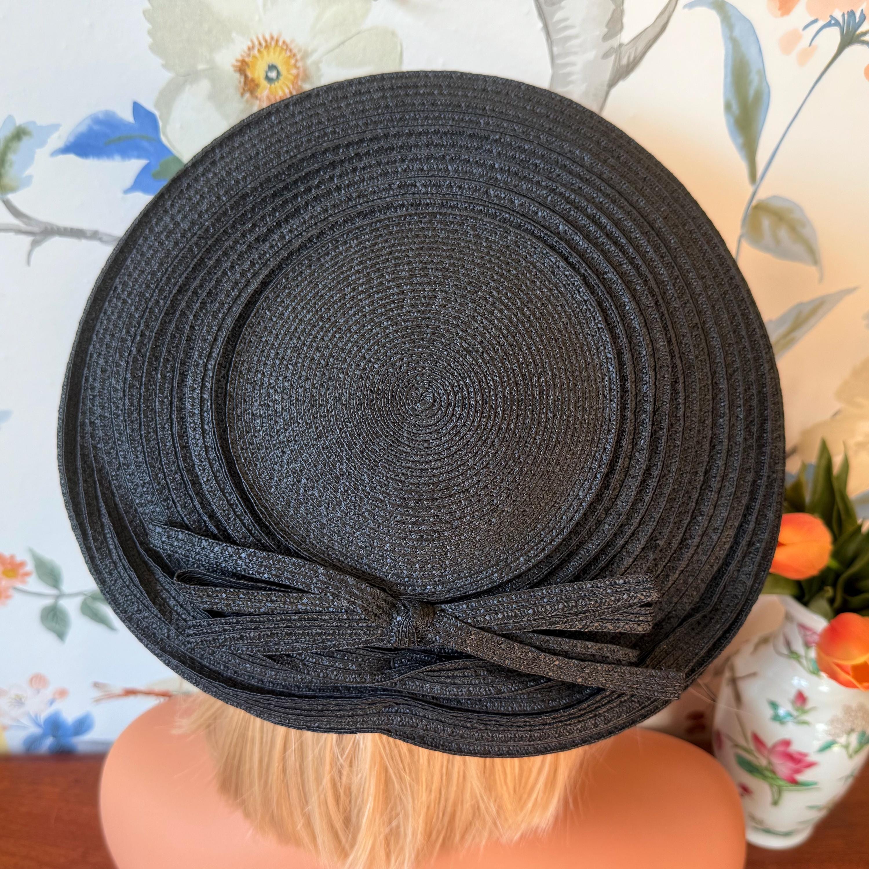 asymmetrical WOVEN TILT HAT black 1950\'s 50\'s P1240890__09231.1760734944.JPG?c=2 main image 4