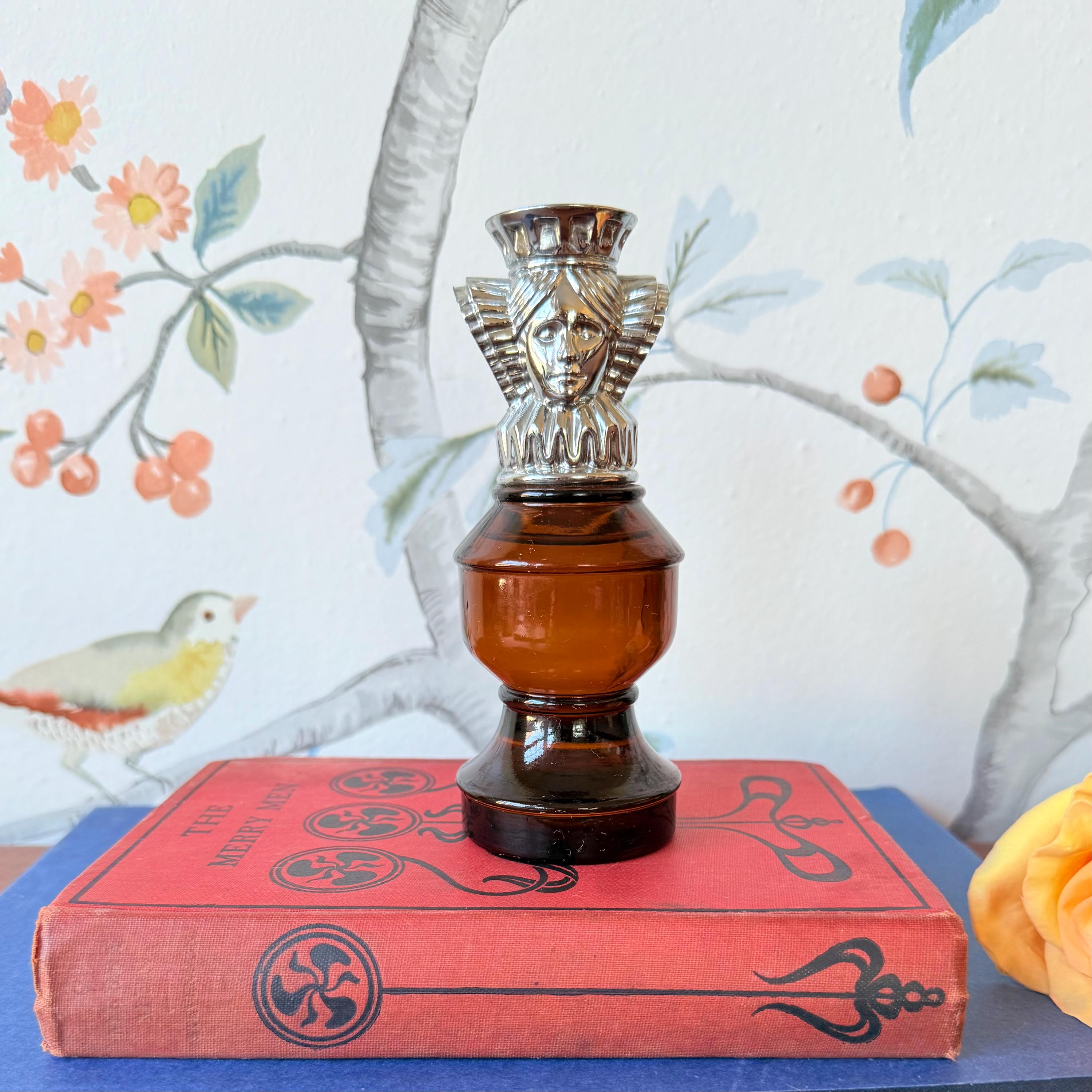 Vintage Avon Queen Chess Piece Bottle: Tai Winds After Shave, 1973