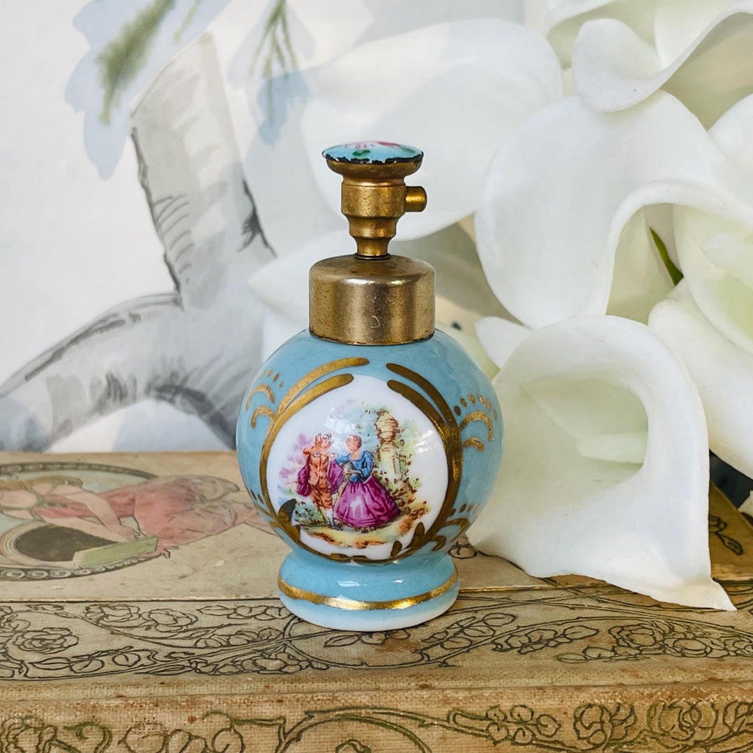 Vintage Irice Porcelain Perfume Bottle: 1950s Hand-painted