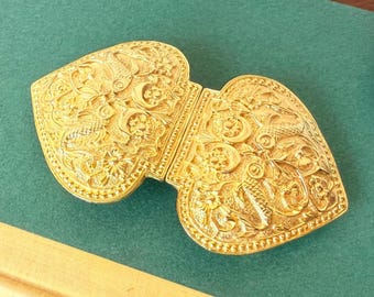 Mimi Di N Gold Ivy Leaf Buckle | 1981 Sculptural Botanical  display picture 3
