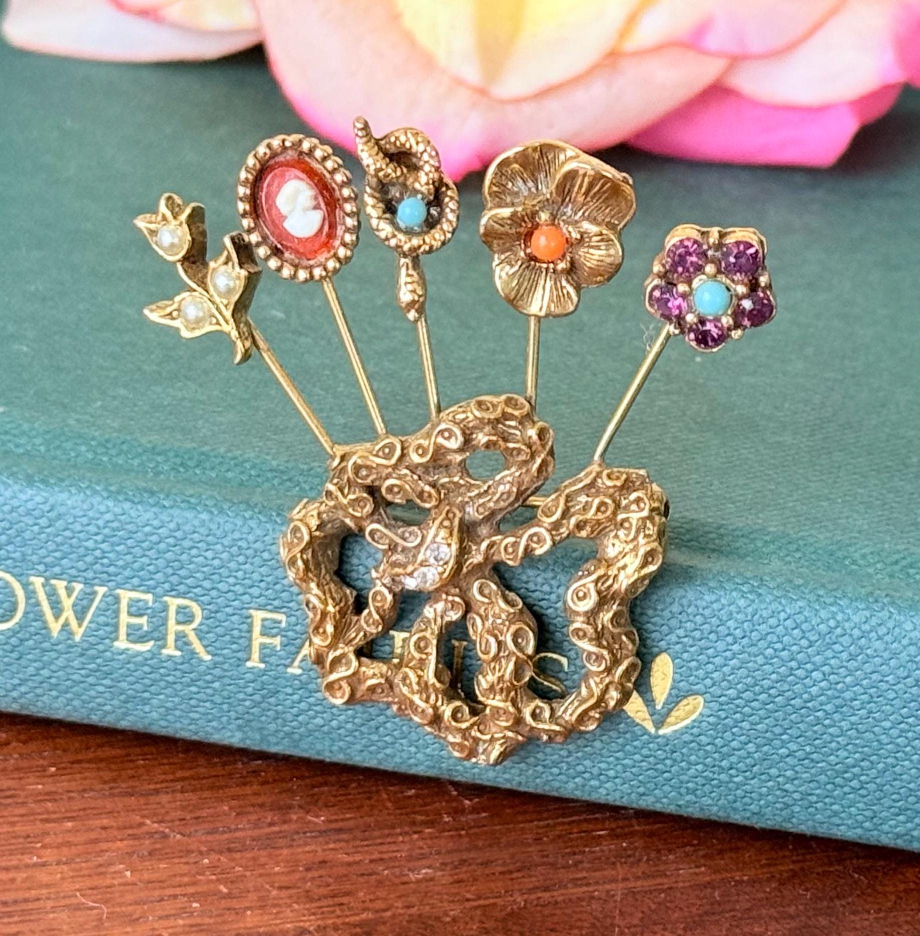 Broche Vintage Plaqué Or Vers 1940 - Sigbé GL Jewel - Occasion - Bijou Ancien Français