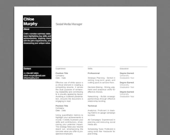 InDesign Resume Template, Professional Modern Resume Template, Word, InDesign, Google Docs, Pro CV Template, Clean Simple Resume Template