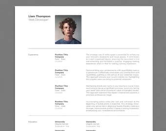 Minimalist InDesign CV Template: Pro Swiss Style Resume with Matching Cover Letter & References