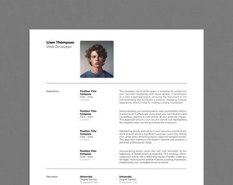 InDesign Resume Template, Professional Modern Resume Template, Word, InDesign, Google Docs, Pro CV Template, Clean Simple Resume Template