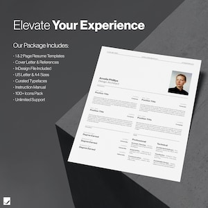Minimalist InDesign CV Template: Pro Swiss Style Resume with Matching Cover Letter & References image 9