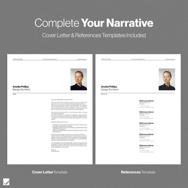 Minimalist InDesign CV Template: Pro Swiss Style Resume with Matching Cover Letter & References image 4