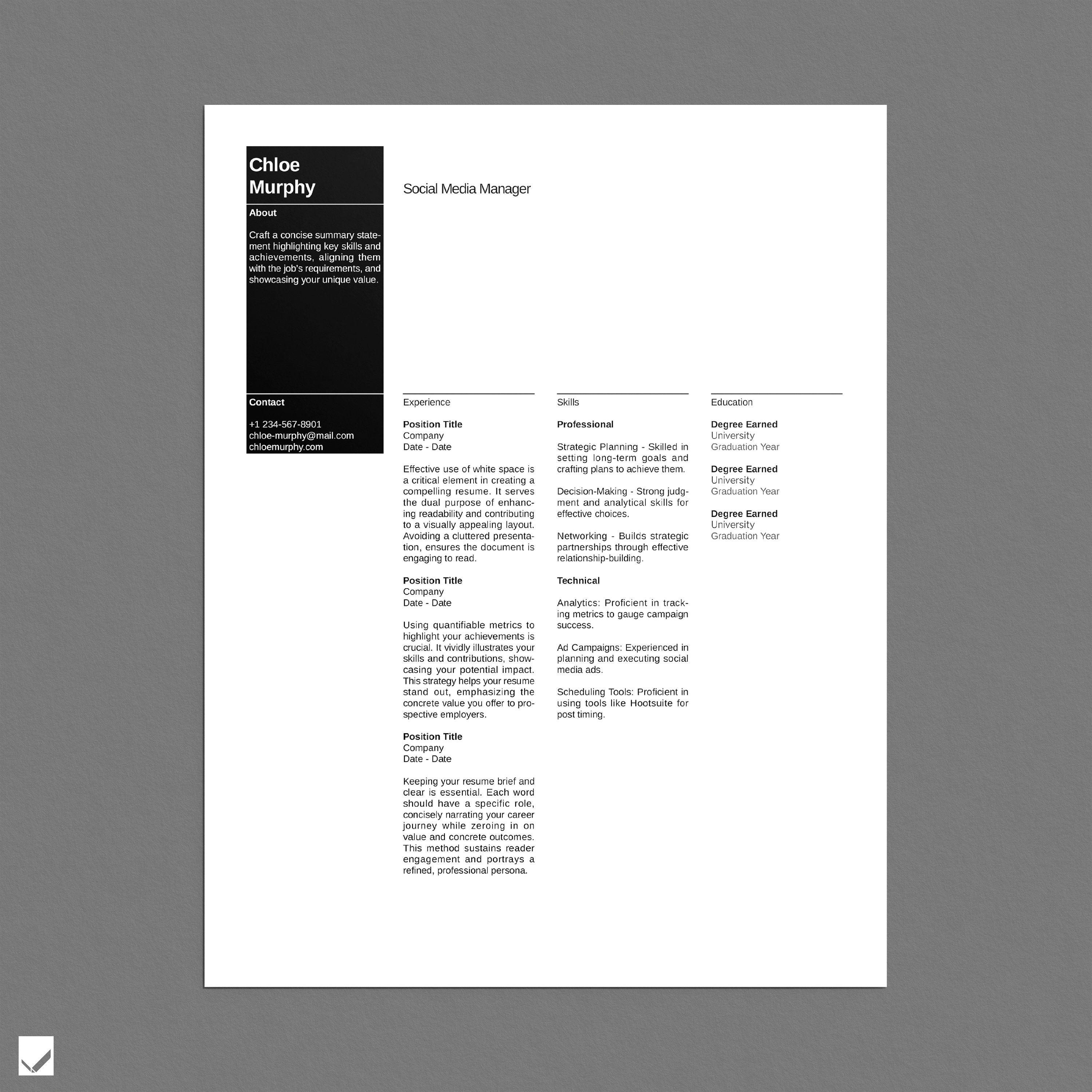 Indesign Resume Template, Professional Modern Resume Template, Word, Indesign, Google Docs, Pro