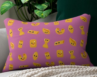 Cute Pasta Pattern Pillow for Kids Cute Food Throw Pillow for Foodie Couch Pillow Gift for Foodie Japanese Kawaii Food Gift