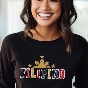Filipijns sweatshirt met ronde hals Filippijnse zon Filipina Filipinas Filippijnse Pride Pinoy Pinay Festival shirt bijpassende familie erfgoed cadeau