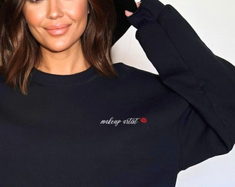 Sweat-shirt maquilleur, pull cosmétologue tendance, cadeau personnalisé pour la cosmétologie, pull MUA, cadeau MUA de mariage, maquilleur de mariée