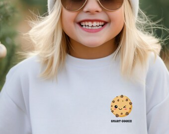 Smart Cookie Sweatshirt for Kids School Shirt for Student Youth Cookie Shirt Cute Kawaii Food Face Gift Sweater Foodie Gift for Foodie