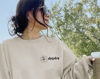 Sweat maman hibiscus cadeau fête des mères chemise maman sweat plage cadeau maman tropicale chemise fête des mères