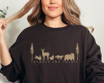 Woodland Animals Forest Creatures Save the Wildlife Activist Sweatshirt Forestcore Shirt Hiking Gift Woods Camping Woods Crewneck Sweater