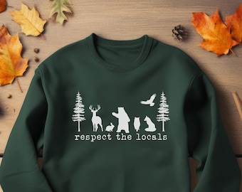 Forest Wildlife Woodland Animals Shirt Forest Creature Crewneck Forestcore Sweatshirt Park Ranger Gift Hiker Granola Girl Outdoorsy Mens