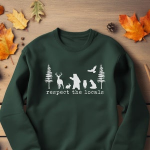 Forest Wildlife Woodland Animals Shirt Forest Creature Crewneck Forestcore Sweatshirt Park Ranger Gift Hiker Granola Girl Outdoorsy Mens